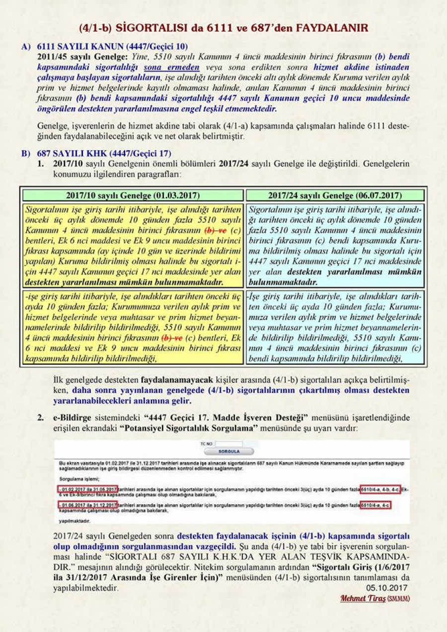 4/1-b Sigortalısı 6111 ve 687' den nasıl Faydalanır